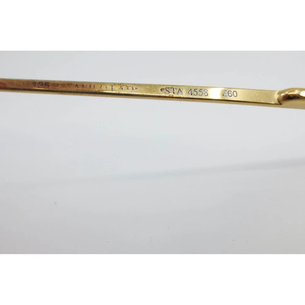 Safilo Vintage Gold Semi Rimless Geometric Eyeglasses Frames Italy STA 4558 Z60
